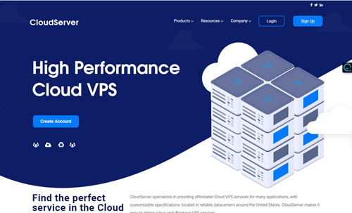 cloudserver：高配美国VPS，$3.5/月，4G内存/1核/30gNVMe/5T流量/10Gbps带宽